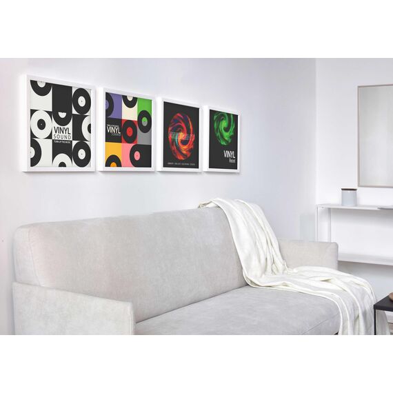 nielsen Schallplatten Rahmen, 31,4 x 31,6 cm, Holz, Schwarz, Vinyl Rahmen zum Aufhängen im Hoch- & Querformat, bruchsicheres Kunstglas, Vinyl Holz