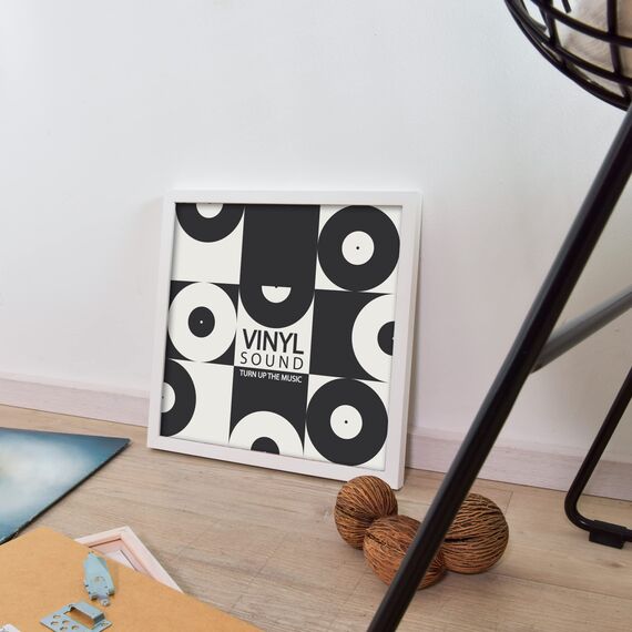 nielsen Schallplatten Rahmen, 31,4 x 31,6 cm (3er Set), Holz, Reinweiß, Vinyl Rahmen zum Aufhängen im Hoch- & Querformat, bruchsicheres Kunstglas, Vinyl Holz