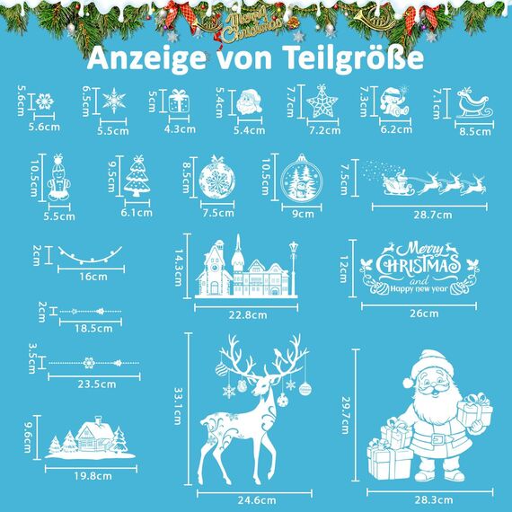 Fensterbilder Weihnachten Selbstklebend Fensterdeko Schneeflocken 202PCS - Nepfaivy Wiederverwendbare Statische Weihnachtsfensterbilder, Winter Fenstersticker Schneeflocken Fensteraufkleber Deko