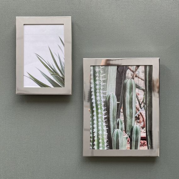 Zilverstad Fotorahmen Riga (13 x 18cm) – versilberter Rahmen & Rückseite aus Samt, glänzend mit Chrom Optik