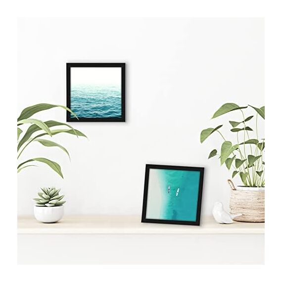 Americanflat Bilderrahmen, 12,7 x 12,7 cm, mit bruchsicherem Glas, horizontale und vertikale Formate für Wand und Tisch, 2 Stück