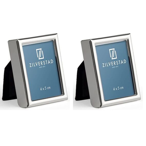 Zilverstad 8023231 Fotorahmen Passbild Mini 4x5cm, Eisen, Silber (Packung mit 2)