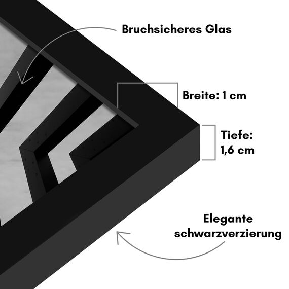 Americanflat Bilderrahmen 20x25 cm aus Kunststoff (2er Pack) - Bilderrahmen 25x20 cm mit bruchsicherer Scheibe - inklusive Ständer und integrierter Aufhängung für Hoch- und Querformat - Schwarz