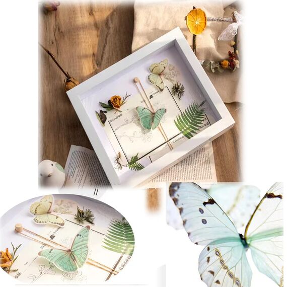 3D Bilderrahmen 20 x 20cm Tiefer Rahmen für Objekte bis 5cm-Objektrahmen zum Befüllen Quadratische Form, 3D bilderrahmen für Objekte Fotos Kunstwerke Erinnerungen Blumen (weiß)