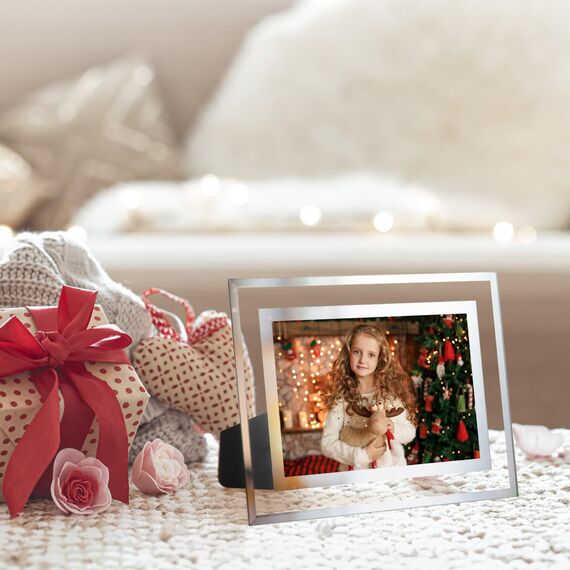 Giftgarden Bilderrahmen 13x18 cm Glas, Hochzeit Fotorahmen Silber für 18x13 Bilder, 2er Set Geburtstag Geschenk