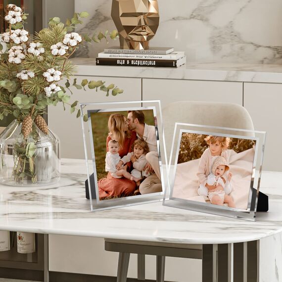 Giftgarden Bilderrahmen 15x20 Glas Hochzeit Fotorahmen mehrere Bilder, 2er Set Geburtstag Geschenk