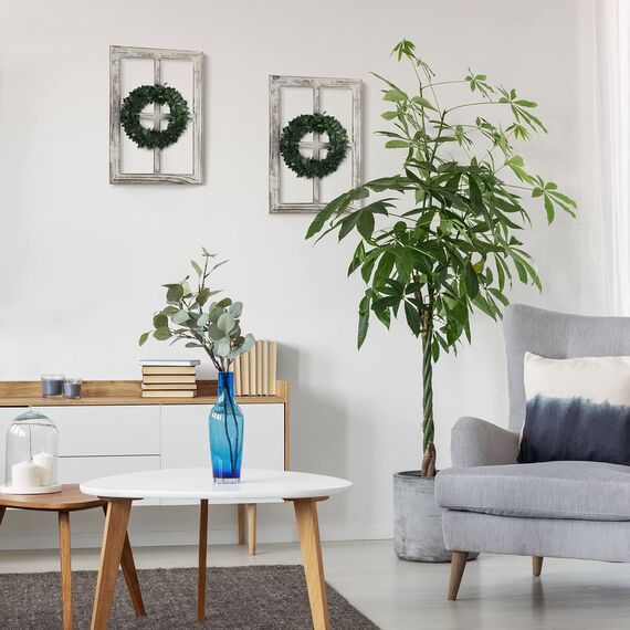 BESTOOL Wand Vintage Holzfensterrahmen Punk Antique Home Dekoration Deko für Zuhause oder im Freien, Nicht für Bilder, 2 Stück (40 X 28 cm) (Weiß)