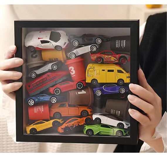 GSHUR 3D Bilderrahmen 20 x 20cm Tiefer Rahmen für Objekte bis 5cm-Objektrahmen zum Befüllen Quadratische Form, 3D bilderrahmen für Objekte Fotos Kunstwerke Erinnerungen Blumen (Schwarz)