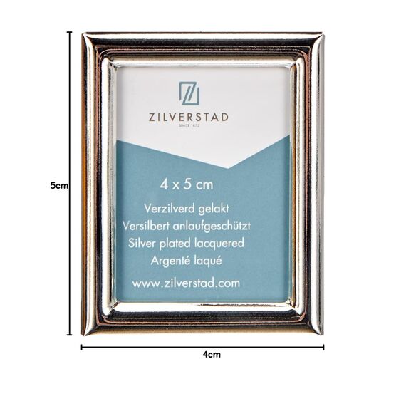 Zilverstad 8023231 Fotorahmen Passbild Mini 4x5cm, Eisen, Silber (Packung mit 2)