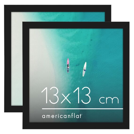 Americanflat Bilderrahmen, 12,7 x 12,7 cm, mit bruchsicherem Glas, horizontale und vertikale Formate für Wand und Tisch, 2 Stück