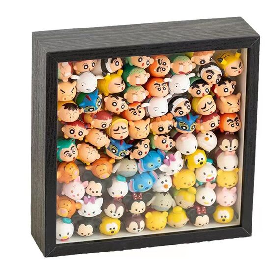 GSHUR 3D Bilderrahmen 20 x 20cm Tiefer Rahmen für Objekte bis 5cm-Objektrahmen zum Befüllen Quadratische Form, 3D bilderrahmen für Objekte Fotos Kunstwerke Erinnerungen Blumen (Schwarz)