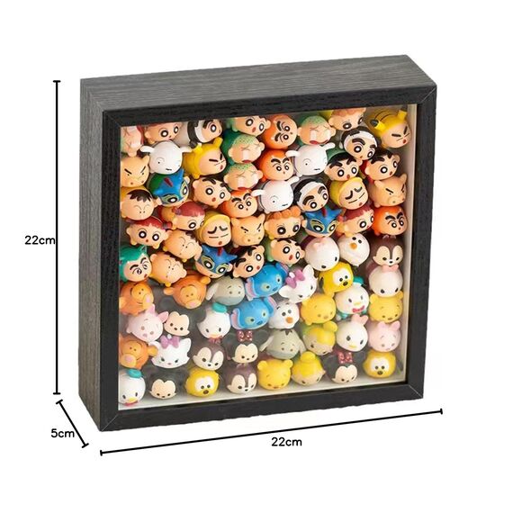 GSHUR 3D Bilderrahmen 20 x 20cm Tiefer Rahmen für Objekte bis 5cm-Objektrahmen zum Befüllen Quadratische Form, 3D bilderrahmen für Objekte Fotos Kunstwerke Erinnerungen Blumen (Schwarz)