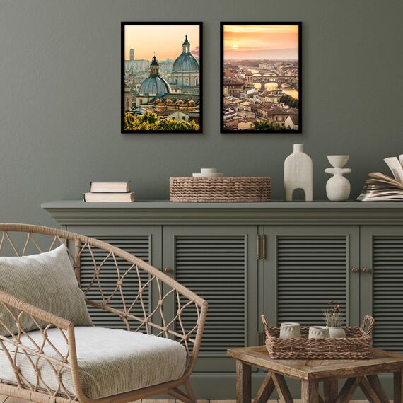 Americanflat Bilderrahmen 25x35 cm aus Kunststoff (2er Pack) - Bilderrahmen 35x25 cm mit bruchsicherer Scheibe - Fotorahmen mit integrierter Aufhängung für Hoch- und Querformat - Schwarz