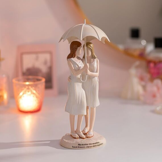 Storieme Schwester Geschenk für Beste Freundin: Freundschaft Figuren Schwestern Weihnachten Geburtstag Geschenkideen Deko