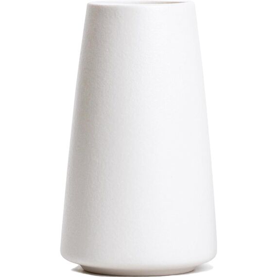 Keramikvase - 20cm Blumenvase Weiß, Minimalistischer Modernes Pampasgras Vase, Bauernhaus Tischregal Boho Deko, passend für Wohnzimmer, Schlafzimmer, Küche, Bürotisch