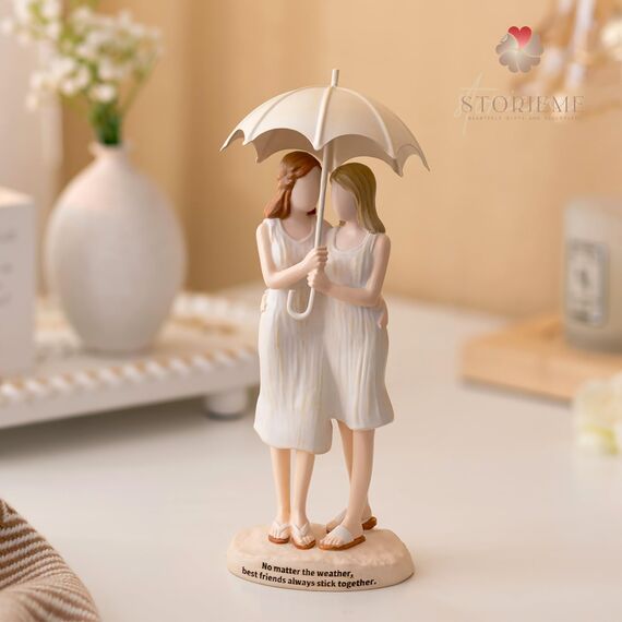 Storieme Schwester Geschenk für Beste Freundin: Freundschaft Figuren Schwestern Weihnachten Geburtstag Geschenkideen Deko