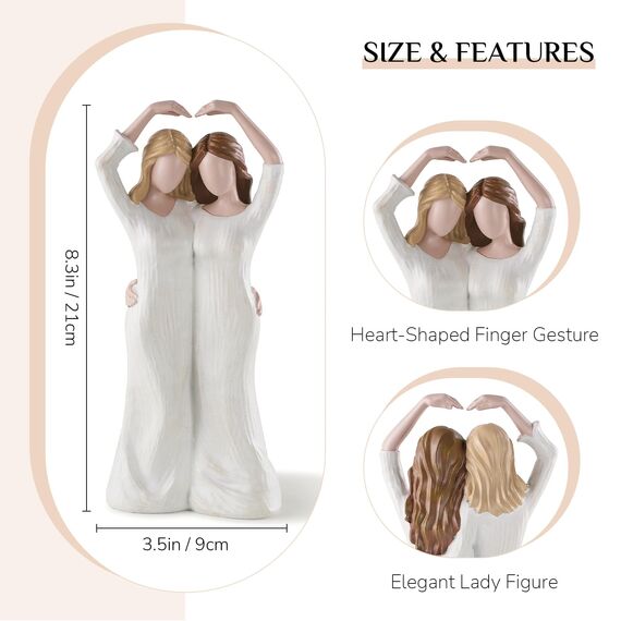 Storieme Beste Schwester Freundin Geschenke: Schwester Geburtstagsgeschenk Geschenke für Geburtstag Weihnachten Freundinnentag - Handbemaltes Schwestern Figur