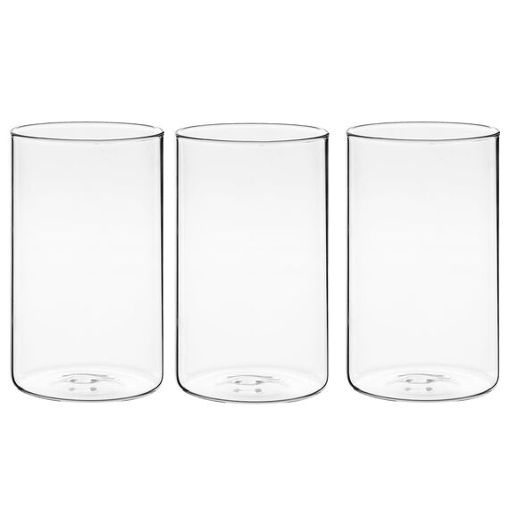 Winter Shore 15 cm Hohe Glasvasen für Tischdeko [3er-Pack] - Gläser für Kerzen, Blumen, Kieselsteine, Muscheln, Perlen & Windlicht Glas - Durchsichtige Glasvase Zylinder - Vasen Hochzeit Tischdeko