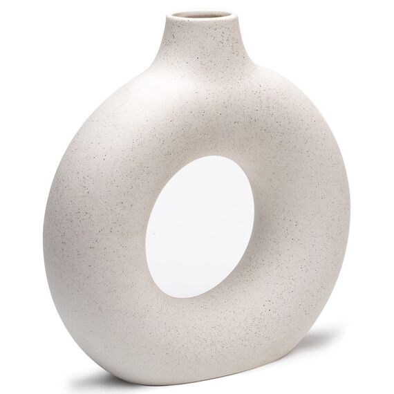 CEMABT Vasen für Pampasgras, handgemachte Vase, getrocknete Blumen, Keramik, Weiß, Handwerkliche Ornamente für die Dekoration des Bürohauses, Vasenset (M, Beige)