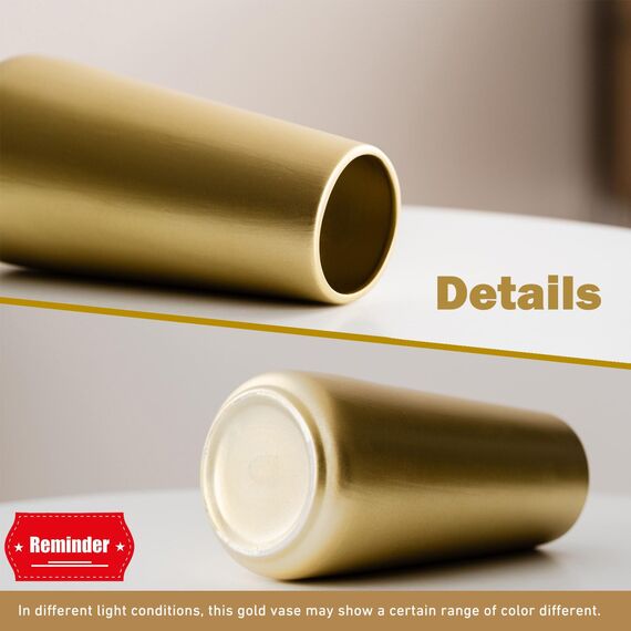 Hellgoldene Vase – 20cm große goldene Keramik-Blumenvase für Zuhause/Tisch/Akzentdekoration, minimalistische, Moderne Vasen für Tafelaufsätze, Raumdekoration, Wohnzimmer, Schlafzimmer oder Geschenk