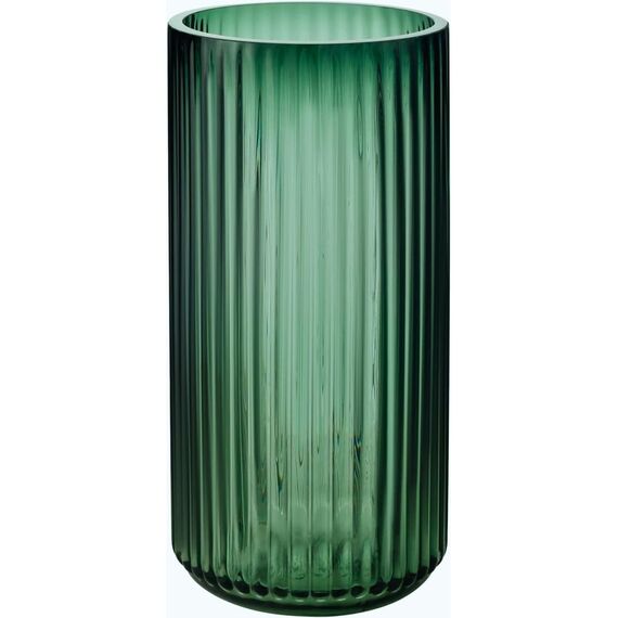 Vzmiza Grün Glas Vase 26CM Für Moderne Heimdekoration - Flower Vase Für Pampasgras - nordischer Boho-Stil vasen Glas für Hochzeit - Groß Gerippt Blumenvase für tulpen-Esstisch, Wohnen-BodenVase