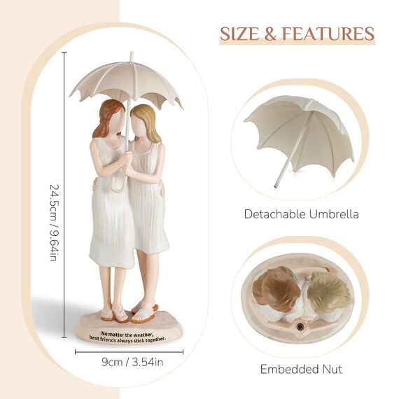 Storieme Schwester Geschenk für Beste Freundin: Freundschaft Figuren Schwestern Weihnachten Geburtstag Geschenkideen Deko