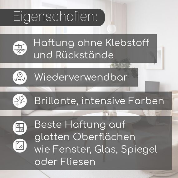 younikat Pferd Fensteraufkleber I statisch haftend I wiederverwendbar I schwarz I doppelseitig bedruckt I Vogelschutz für Fensterscheibe I UV- beständig I you0060