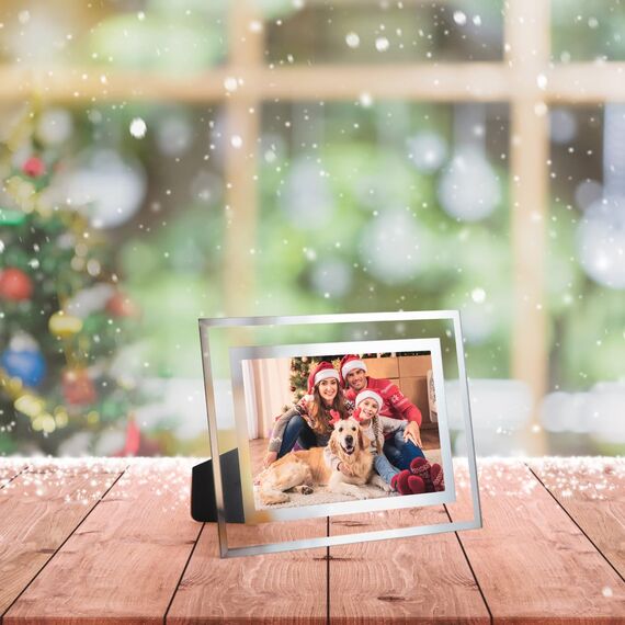 Giftgarden 4er Set Glas Bilderrahmen 10x15 cm - Silber Fotorahmen für 15x10 cm Fotos und Bilder für Babyfotos, Familienfotos und Hochzeitsfotos - Ideal für Tisch- und Heimdekoration