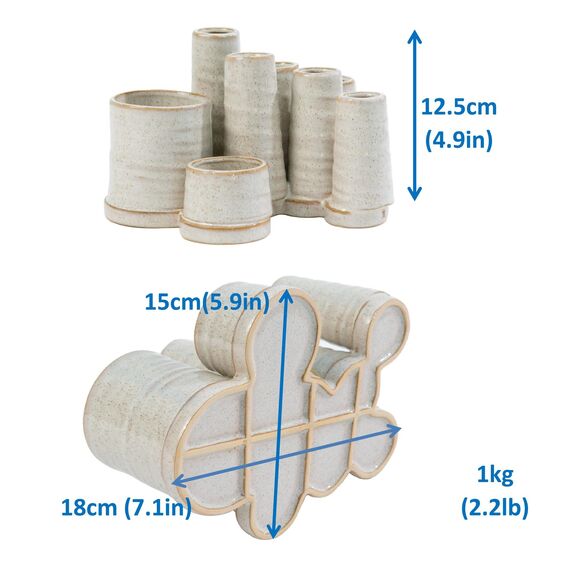 Jinfa Handgefertigtes kleines Keramikvasen-Set – Mehrfarbig oder einfarbig – 5–10 Mini-Vasen – Tisch- & Wohnzimmer-Deko – Für Blumenarrangements, Trockenblumen & Geschenkideen