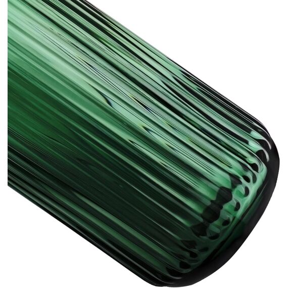 Vzmiza Grün Glas Vase Für Moderne Heimdekoration - Flower Vase Für Pampasgras - nordischer Boho-Stil vasen Glas für Hochzeit - Gerippt Blumenvase für tulpen-Esstisch, Wohnen-BodenVase(Grüne)