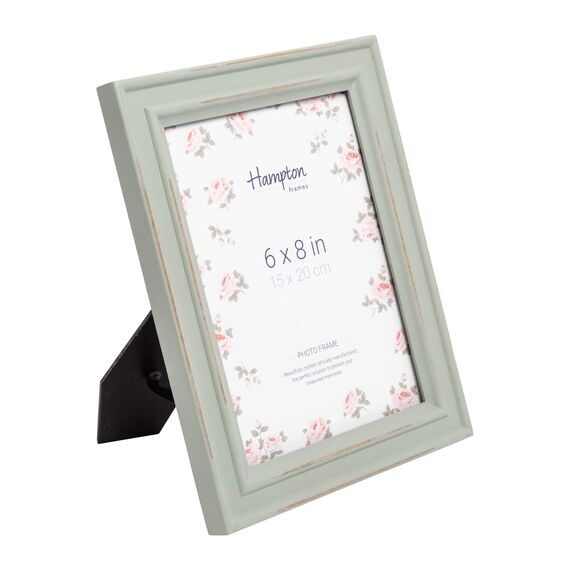 Hampton Frames, Bilderrahmen, 15 x 20 cm, Salbeigrün, MDF-Holz, Glasfront | Shabby-Chic Stil, für Wand- oder Tischaufstellung, Hoch- und Querformat | Dekorative Bildpräsentation