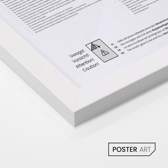 POSTER ART Bilderrahmen 50x70 cm - Fotorahmen Set 2 Stück - Weiß - Rahmen zum Aufhängen aus MDF und Acrylglas - San Diego Wand Posterrahmen Moderner