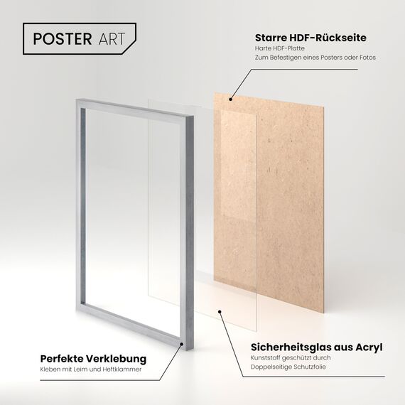 POSTER ART Bilderrahmen Set 2 Stück 50x70 cm Silber gealtert San Diego | Zum Aufhängen aus MDF und Acrylglas | Wand Bilderrahmen Moderner Fotorahmen | Posterrahmen 50x70 cm