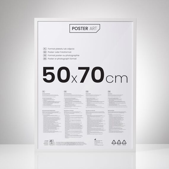 POSTER ART Bilderrahmen 50x70 cm - Fotorahmen Set 2 Stück - Weiß - Rahmen zum Aufhängen aus MDF und Acrylglas - San Diego Wand Posterrahmen Moderner