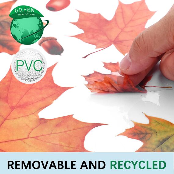 BBLIKE 6 Stück Herbstdeko Herbst Fensterbilder Erntedankfest Fensterufkleber Fensterbilder Selbstklebend Thanksgiving Herbstdekorationen Ahornblätter Marone Fenster Sticker für Kinderzimmer Cafe