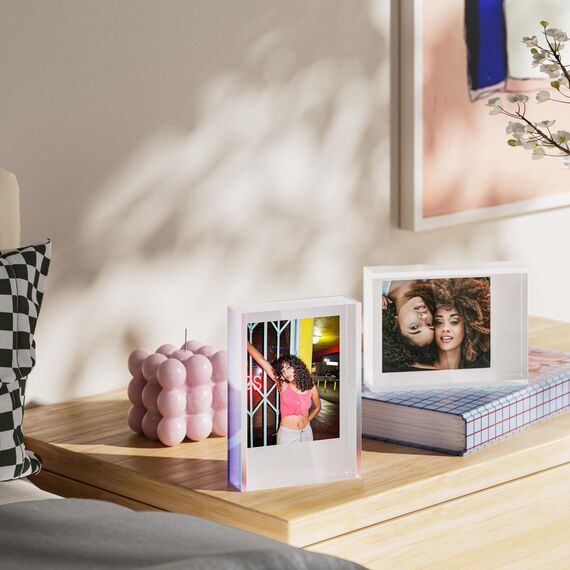 Mini Bilderrahmen für Fujifilm Instax Mini Polaroid Film,Acryl Fotorahmen Klein für 5,4 x 8,6cm Foto,Polaroid Rahmen Sofortbild Halter,Geschenk zum Valentinstag oder Geburtstag Jahrestag 3 Stück