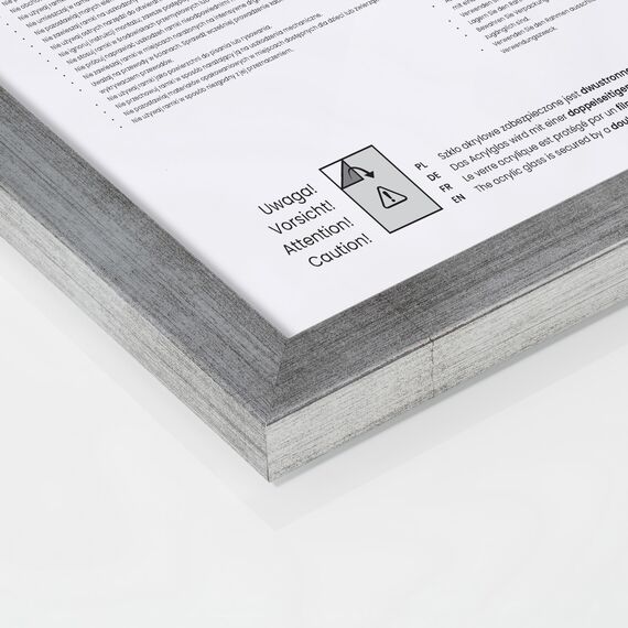 POSTER ART Bilderrahmen Set 2 Stück 50x70 cm Silber gealtert San Diego | Zum Aufhängen aus MDF und Acrylglas | Wand Bilderrahmen Moderner Fotorahmen | Posterrahmen 50x70 cm