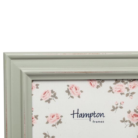 Hampton Frames, Bilderrahmen, 15 x 20 cm, Salbeigrün, MDF-Holz, Glasfront | Shabby-Chic Stil, für Wand- oder Tischaufstellung, Hoch- und Querformat | Dekorative Bildpräsentation