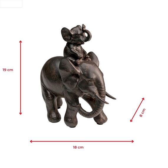 Kare Design Deko Figur Dumbo Uno, Braun, 19x18x9 cm, Deko Objekt, Wohnaccessoire, Dekoration, Elefanten Motiv, Wohnzimmer