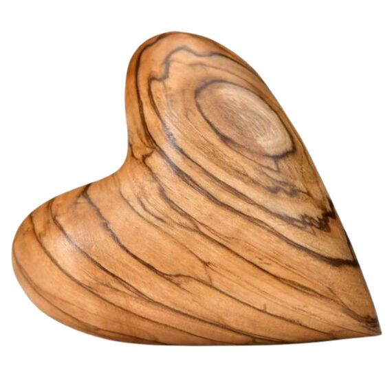 Kassis Geschenkartikel Herz 5,50 cm Handschmeichler aus Olivenholz – handgefertigtes Geschenk aus Bethlehem zur Taufe, Kommunion, Hochzeit, Valentinstag, Muttertag oder als Trostspender