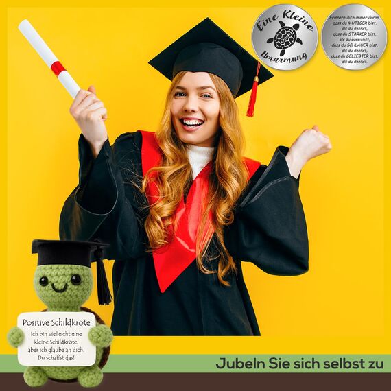 Tixlux Pocket Hug Positive Schildkröte, Kreative Strickwolle Schildkröte Puppe und Kleine Umarmung Glücksbringer, MutmacherGeschenk, Gute Besserung Geschenk, Einschulung Geschenk