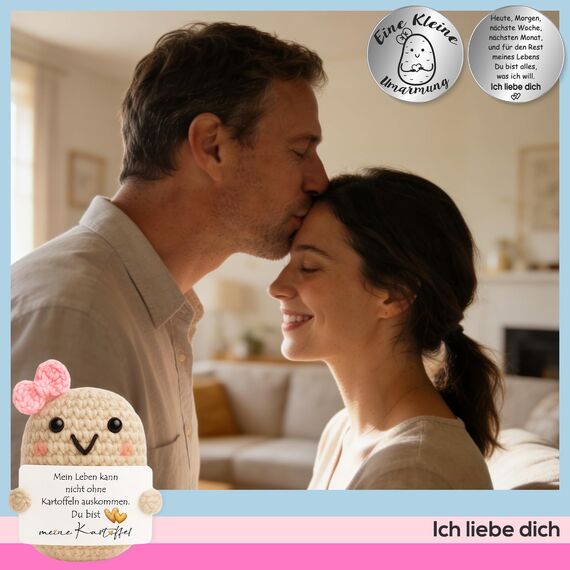 Tixlux Valentinstagsgeschenk, Pocket Hug Kreative Strickwolle Kartoffel und Kleine Umarmung Glücksbringer, Ich Liebe Dich Geschenk, Jahrestag Geschenk, Hochzeitstagsgeschenk, Geschenke zu Valentinstag