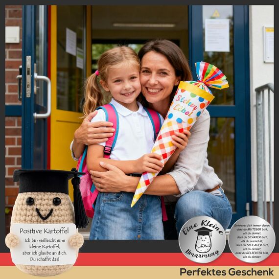 Tixlux Pocket Hug Positive Kartoffel, Kreative Strickwolle Kartoffel Puppe und Kleine Umarmung Glücksbringer (Silber Ⅱ), Mutmacher Geschenk, Glücksbringer für prüfung, Einschulung Geschenk