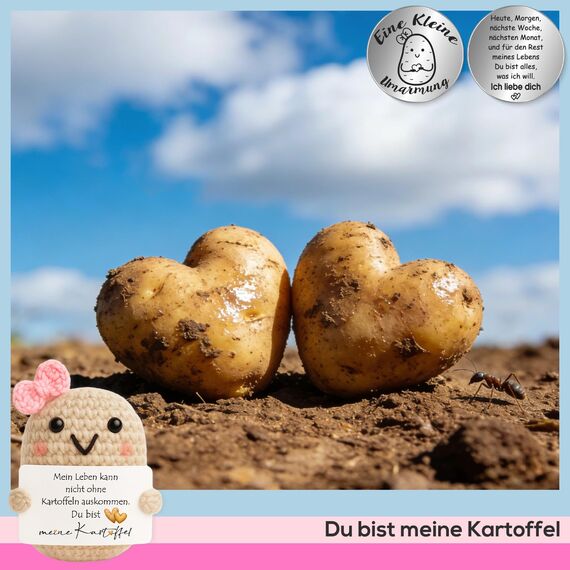 Tixlux Valentinstagsgeschenk, Pocket Hug Kreative Strickwolle Kartoffel und Kleine Umarmung Glücksbringer, Ich Liebe Dich Geschenk, Jahrestag Geschenk, Hochzeitstagsgeschenk, Geschenke zu Valentinstag