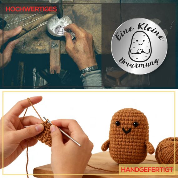 Tixlux Valentinstagsgeschenk, Pocket Hug Kreative Strickwolle Kartoffel und Kleine Umarmung Glücksbringer, Ich Liebe Dich Geschenk, Jahrestag Geschenk, Hochzeitstagsgeschenk, Geschenke zu Valentinstag