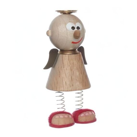 Charly 1 x Autofahrerschutzengel Spiralfederbeinen zum Aufstellen (Natur)