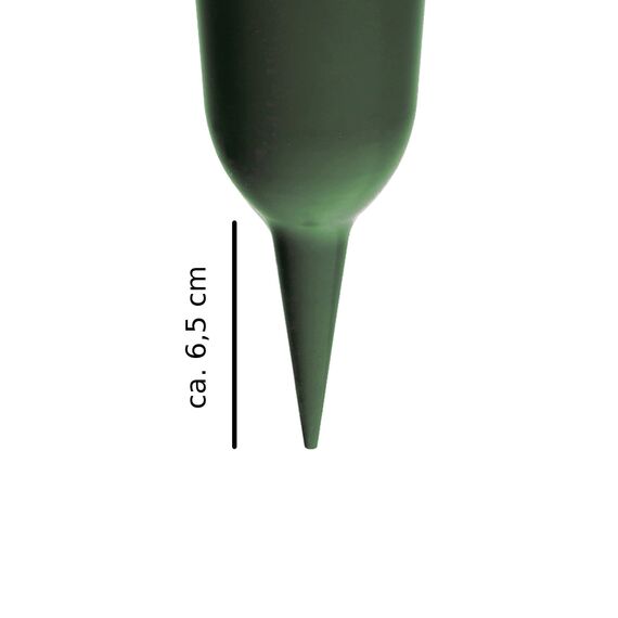 2 x Grabvase mit Erdspieß VonBueren | grün | ca. 30 x 12 cm | Friedhofsvase | Grabvasen Friedhof