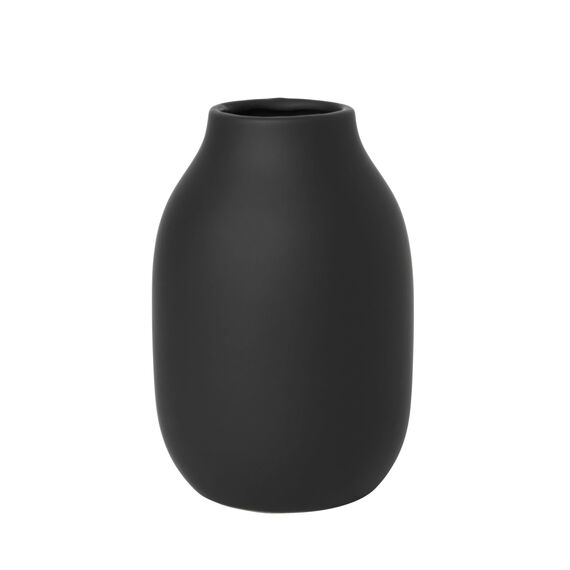 blomus -COLORA- Vase S aus Steingut, Peat, hergestellt in hochwertiger Handarbeit, elegante und dekorative Tischvase, flächenschonendes Wohnaccessoire (H / B / T: 15 x 10,5 x 10,5 cm, Peat, 65902)