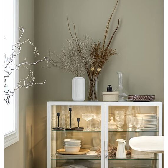 Gerippte Vase Weiß 20 cm Hoch, Modern Blumenvasen aus Keramik für Tischdeko Innenbereich, Deko Vasen für Pampasgras