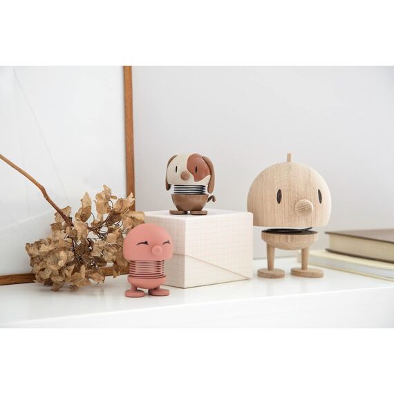 Hoptimist Tier, Hund, Wackelfigur & Glücksbringer Skandinavisch, Wohnzimmer & Schreibtisch Deko, Büro Gadget, Tolle Kleine Geschenke, 5,5 x 5,9 x 7,3 cm, Small, Braun